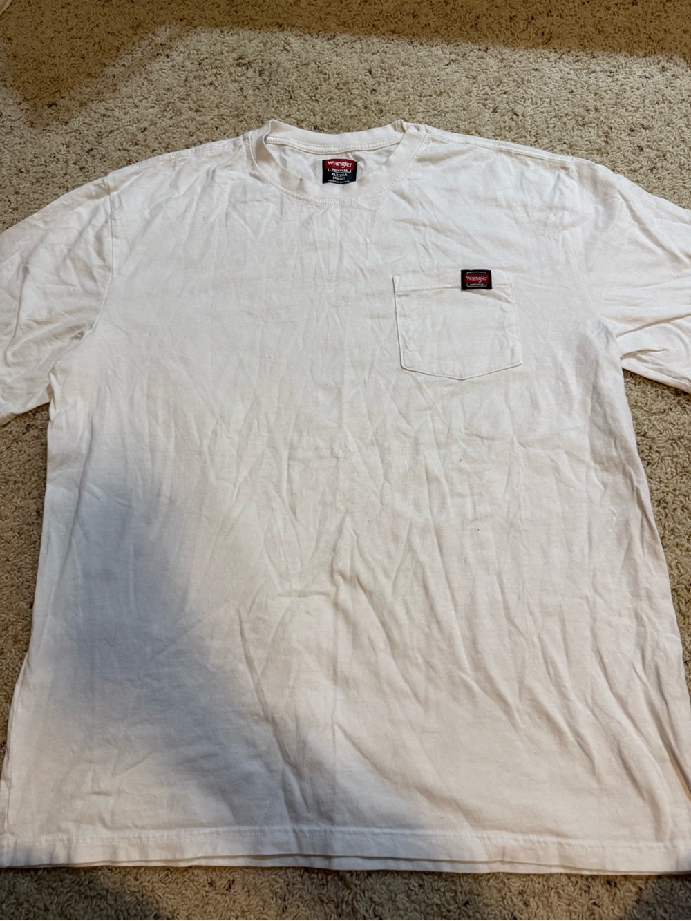 Wrangler White Short-Sleeve Pocket Tee for Men